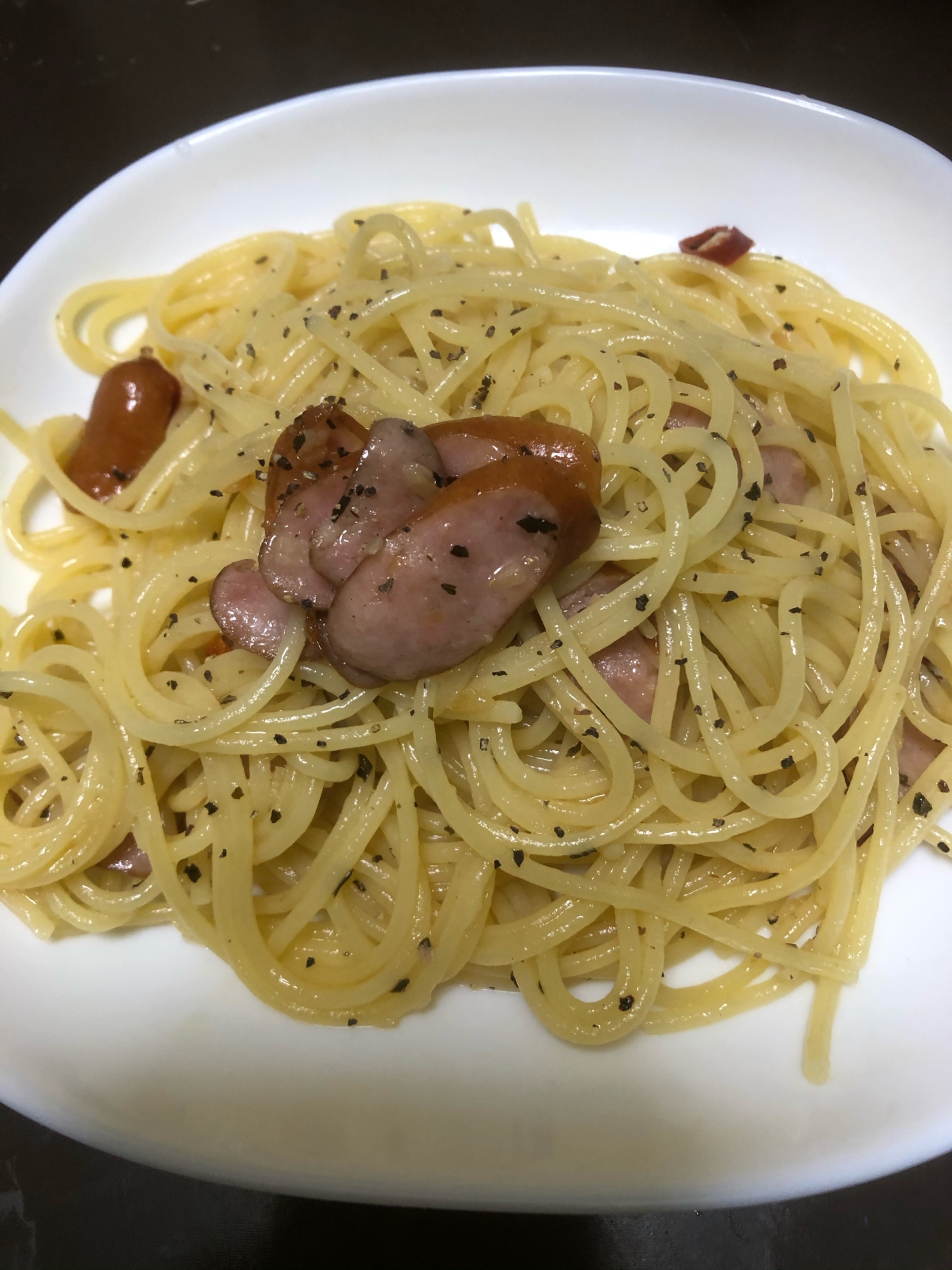 ウインナーのペペロンチーノ