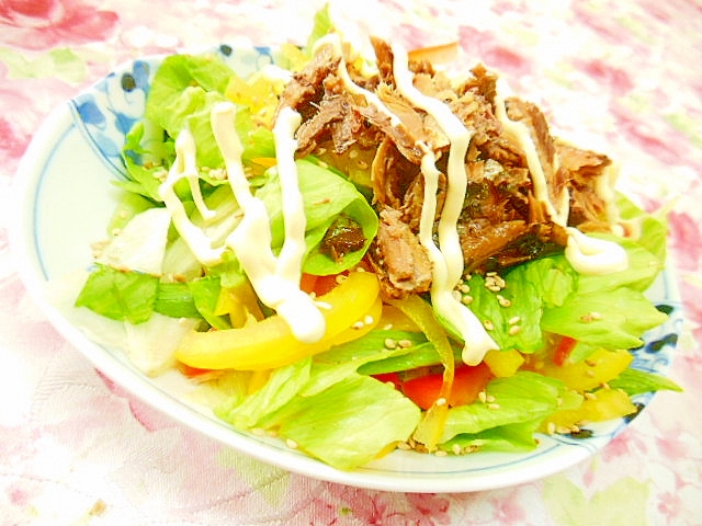 ❤秋刀魚甘露煮と彩り野菜の寿司酢サラダ❤