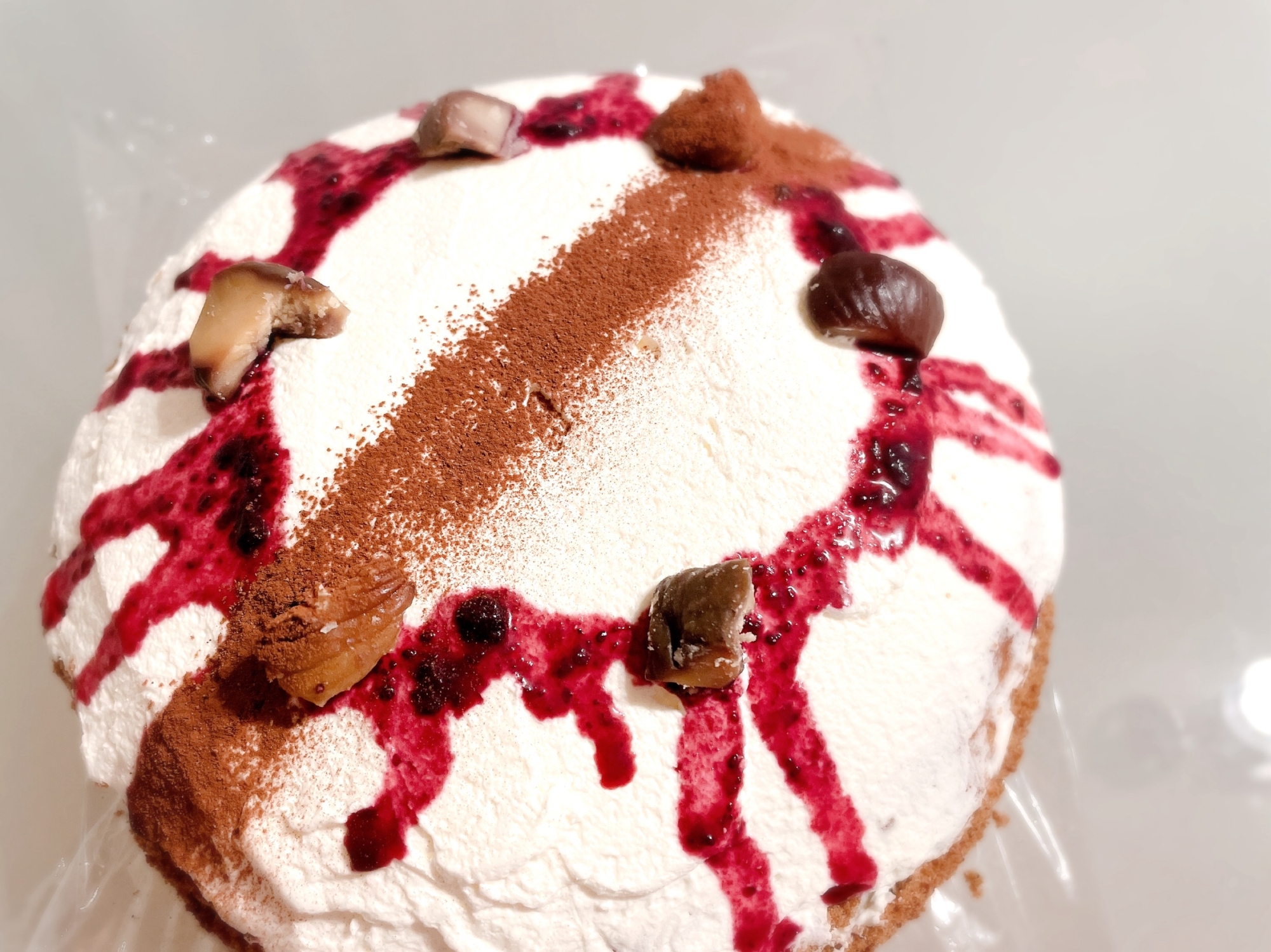 生クリームでふんわり　ココアと甘栗のケーキ