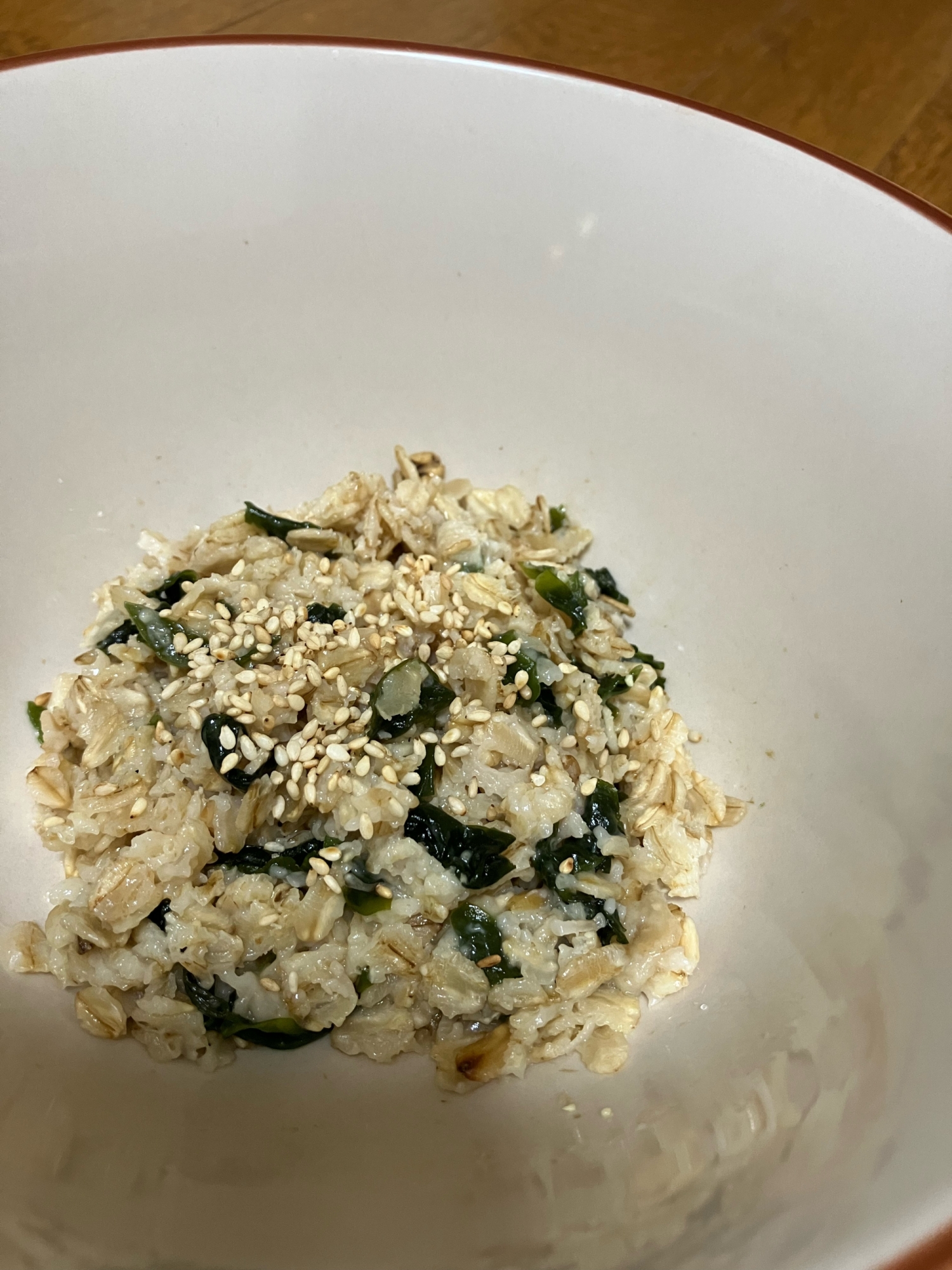 わかめご飯風!わかめオートミール!