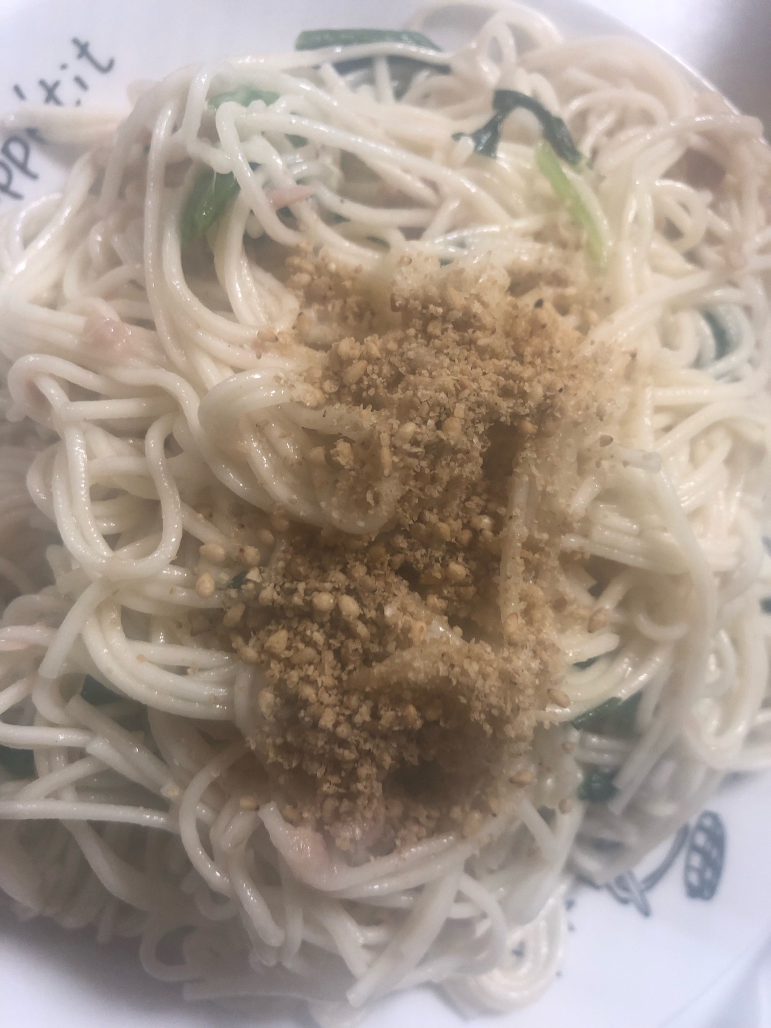 ずぼらのそうめんアレンジ〜ほうれん草とツナ