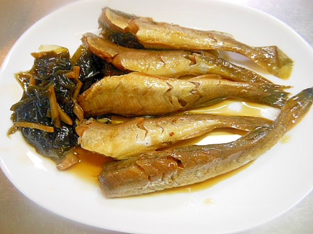 圧力鍋で骨まで食べよう～氷下魚と昆布煮つけ