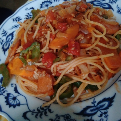 まな板なし！ケチャップで❤合い挽き肉のパスタ♪