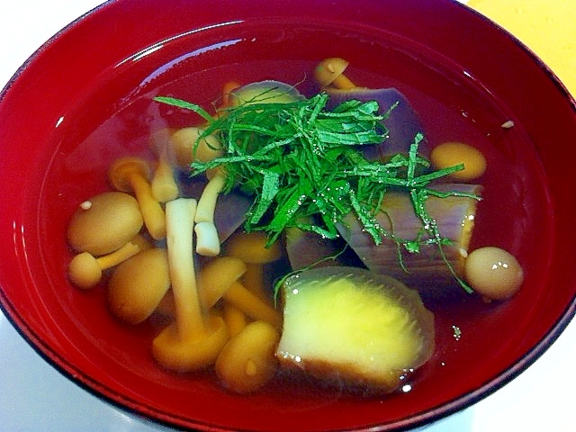 夏に美味しい 茄子としめじの和風スープ レシピ 作り方 By アボカドプリン 楽天レシピ