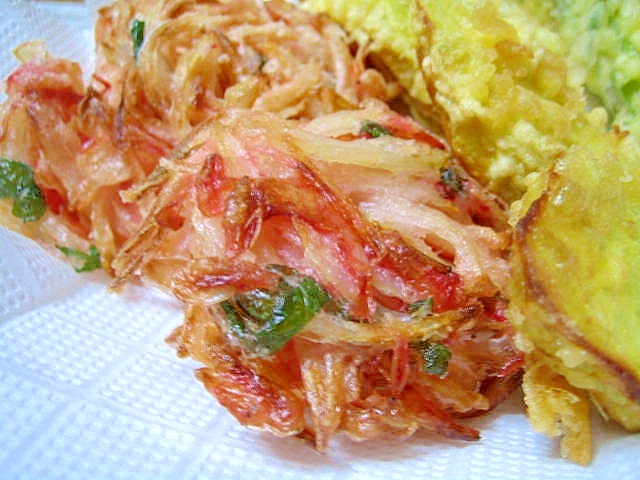 崩れない☆サクサク小エビと玉ねぎのかき揚げ