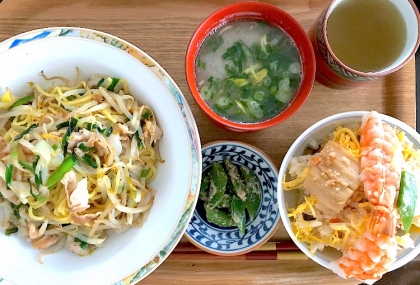 たっぷりネギのネギ肉塩焼きそば