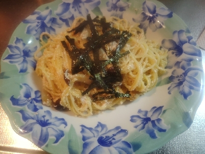 【簡単】キノコのクリーム明太子パスタ