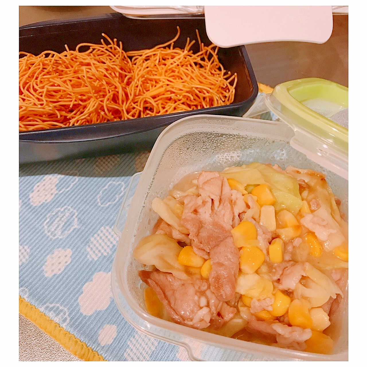 お弁当にも♪豚こま&キャベツの皿うどん!