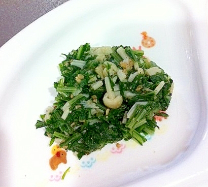 離乳食完了期♪水菜とエノキの胡麻和え☆