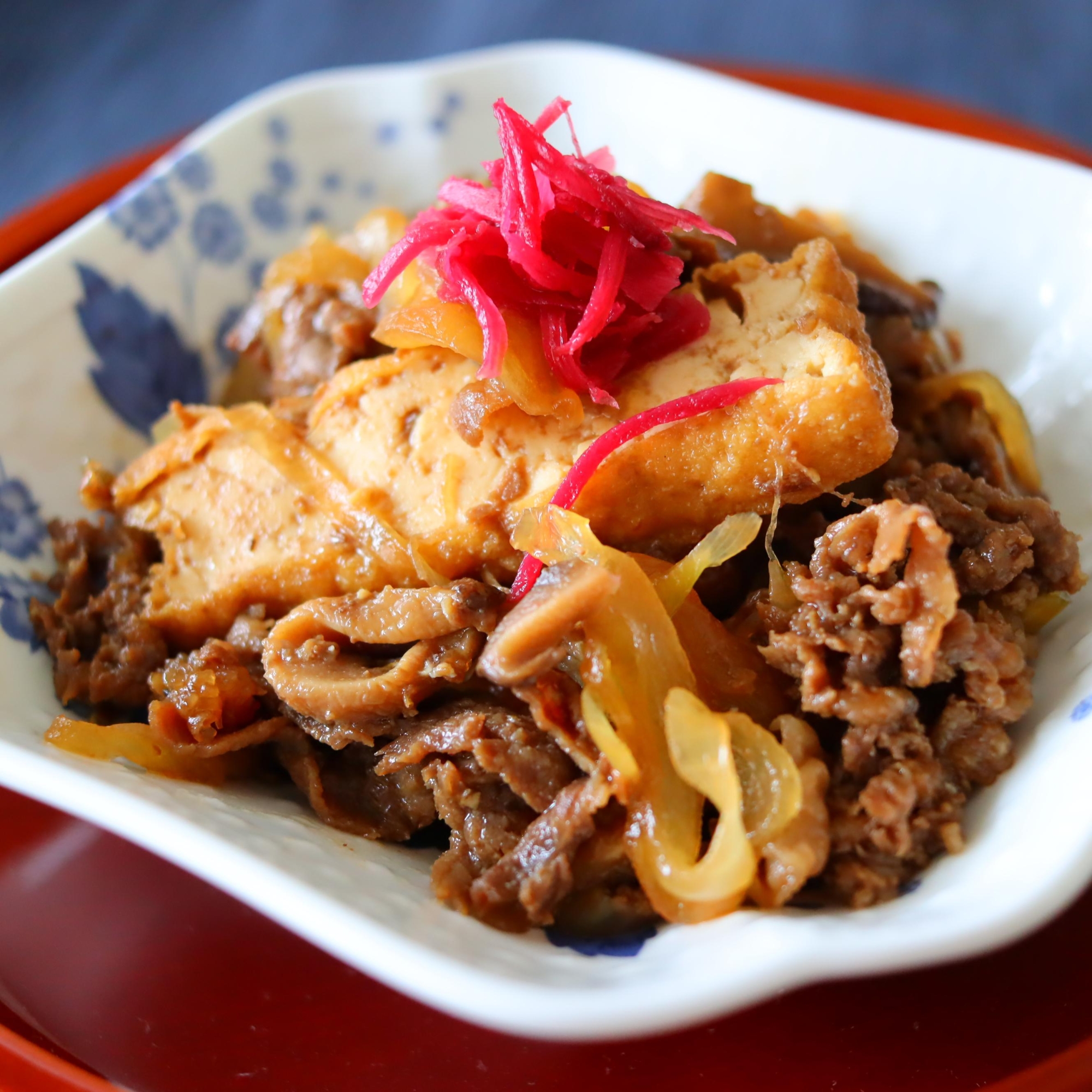 厚揚げと牛肉の甘辛煮