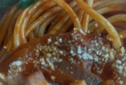 トマトピューレでスパゲッティー