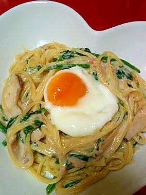 ツナとほうれん草のクリームパスタ