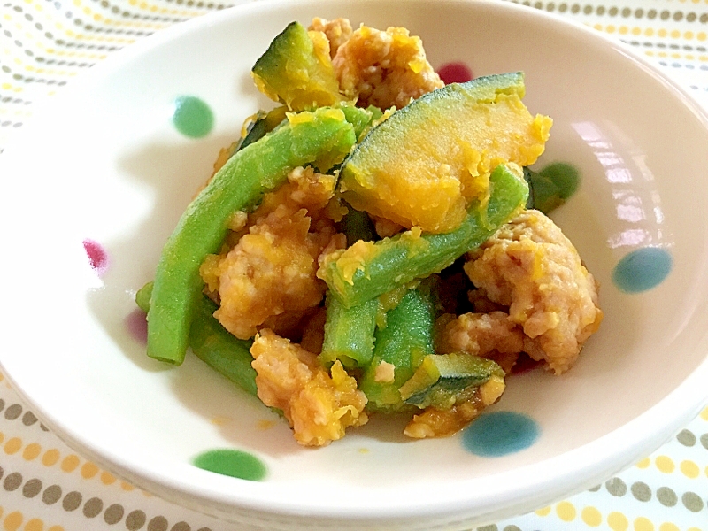 いんげんとかぼちゃの煮物