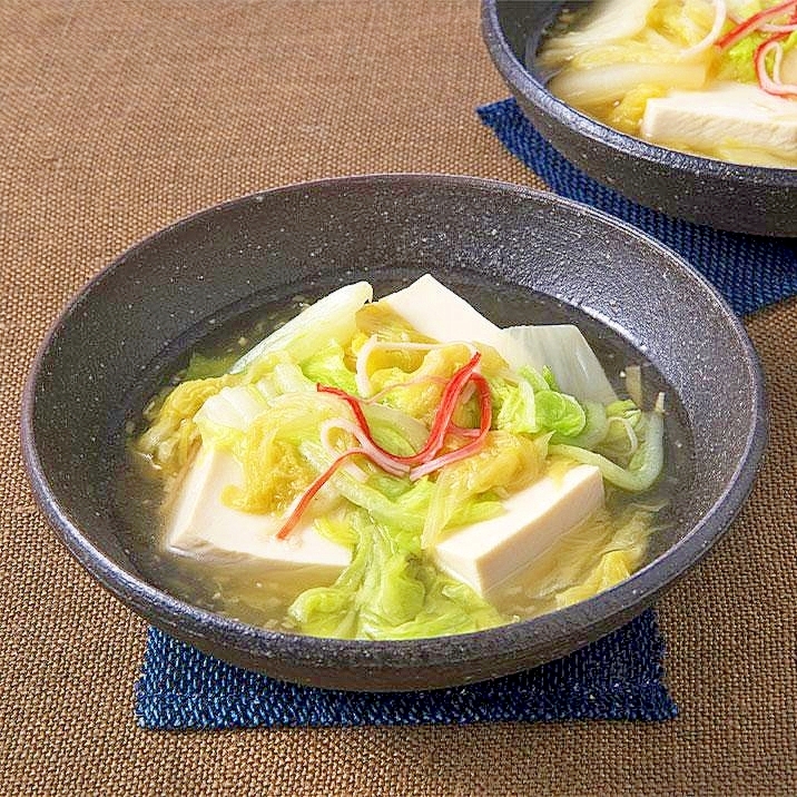 「白だしかき醤油」で絶品♪白菜と豆腐の甘煮