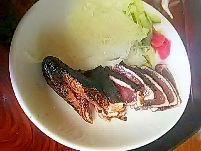 冷凍カツオのタタキ レシピ 作り方 By あけぼのマジック 楽天レシピ