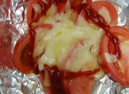 トースターで簡単  トマトのチーズ焼き