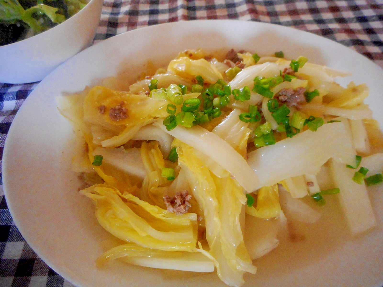 牛ひき肉と白菜の炒め物