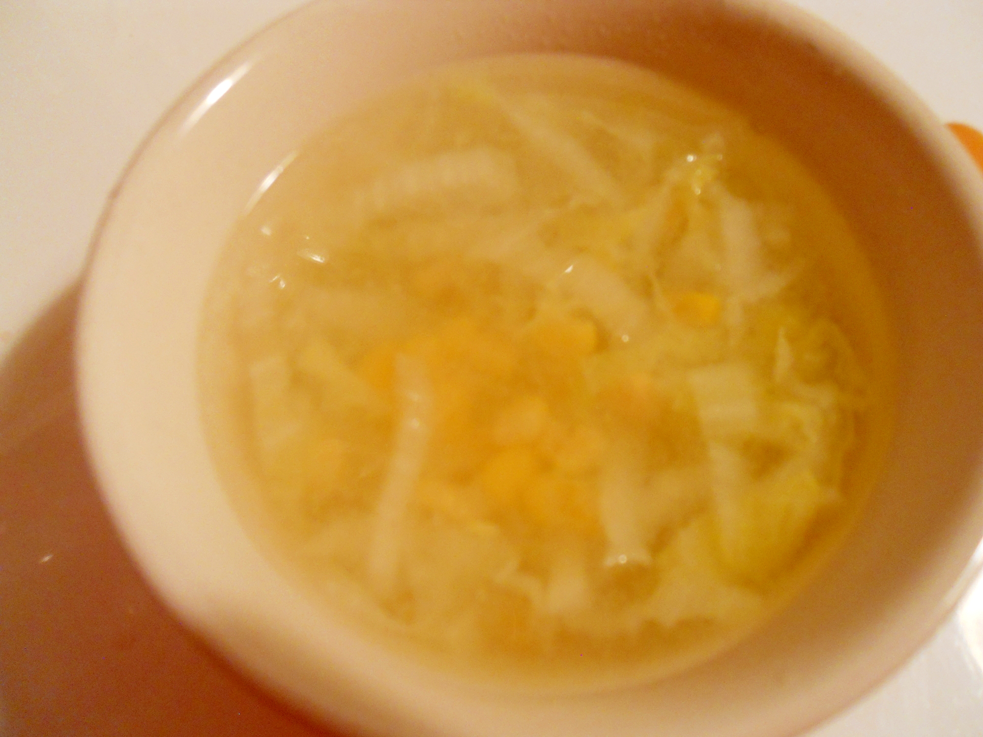 ウェイパーで☆白菜とコーンの中華スープ