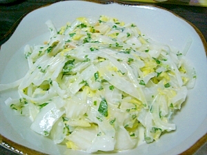 サッパリ(/・ω・)/☆玉葱と白菜の梅マヨサラダ