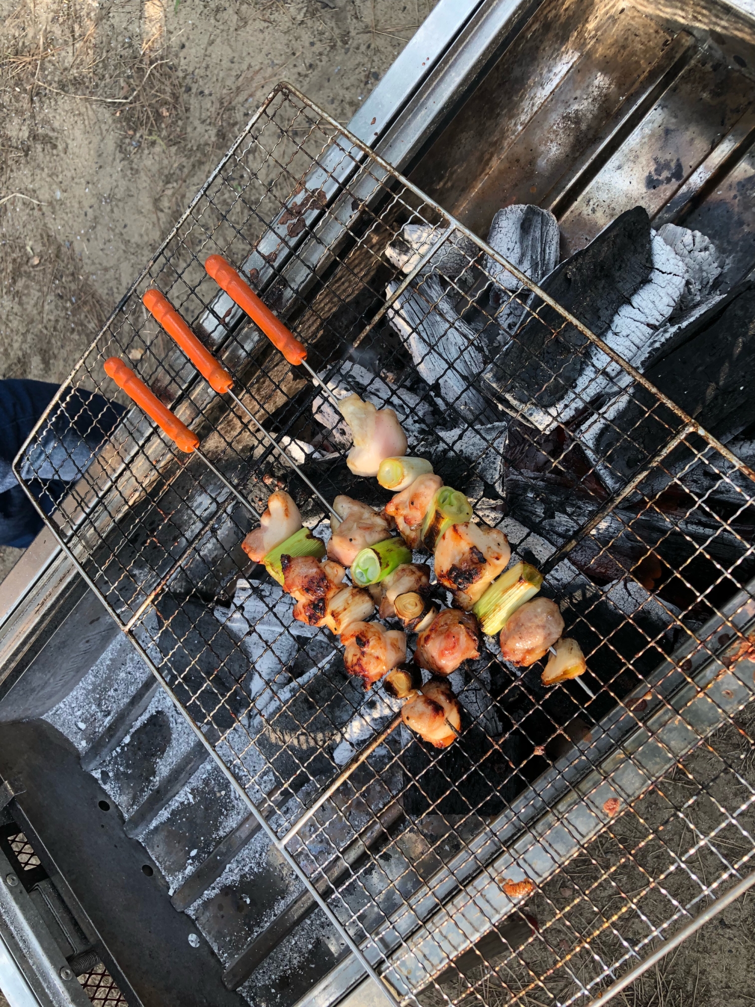 バーベキューで焼き鳥