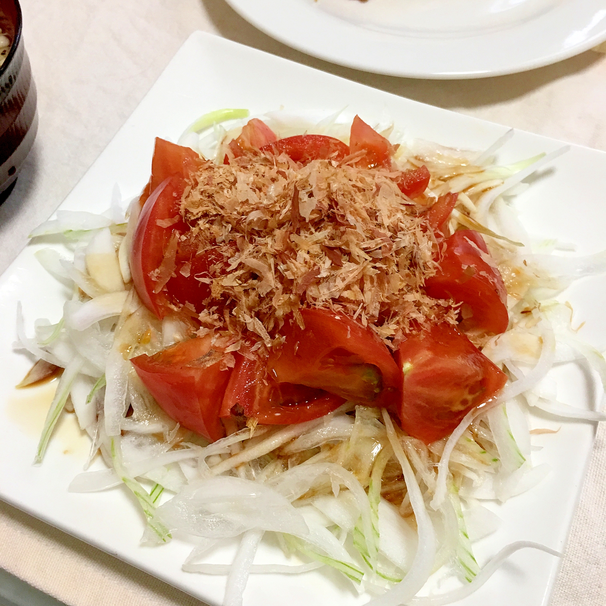 血液サラサラ～新玉ねぎとトマトの鰹節ポン酢サラダ♡