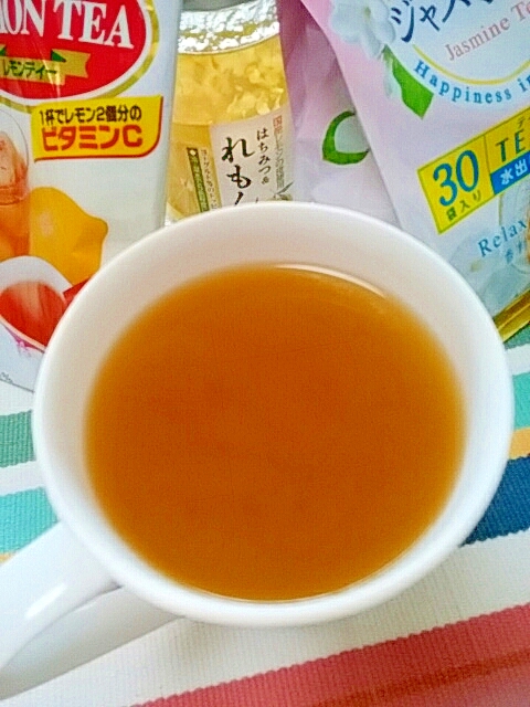 ホッと☆酒粕入りレモンジャスミン茶♪