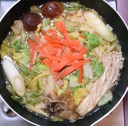 麺無し味噌ラーメン風野菜鍋