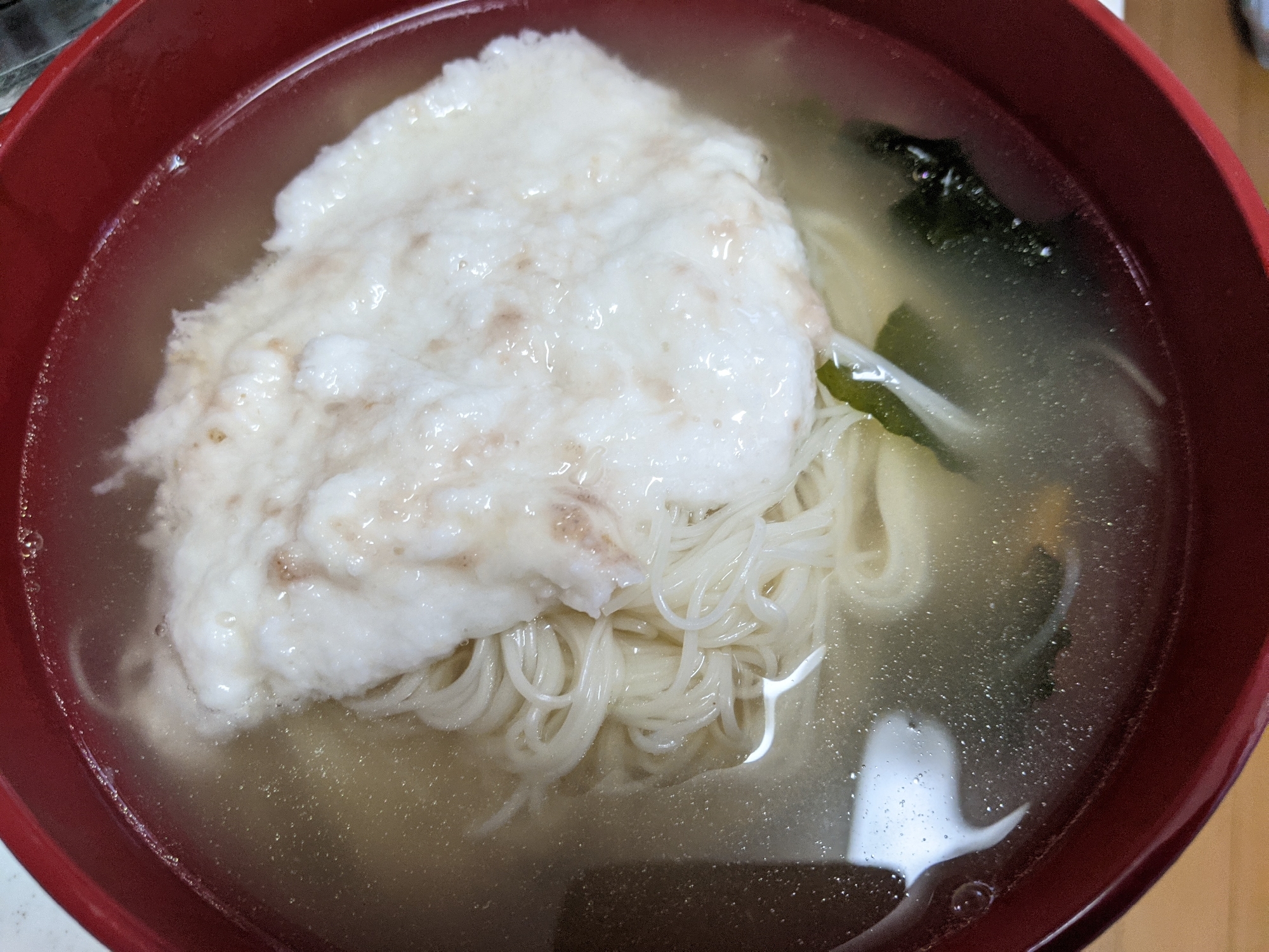 ワカメと山芋の入麺