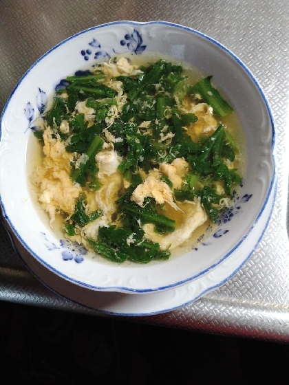 たっぷり春菊とたまごのスープ