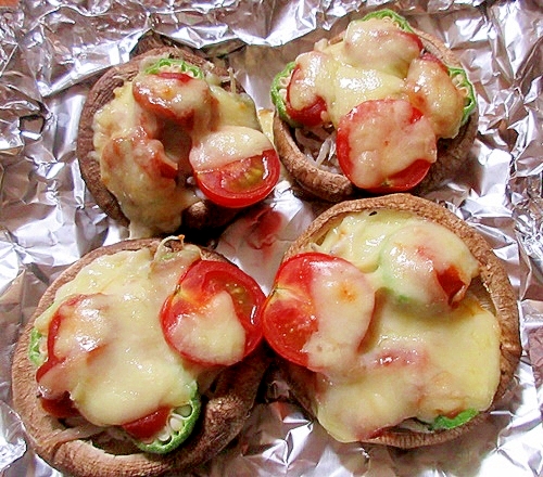 シイタケでピザ風に!