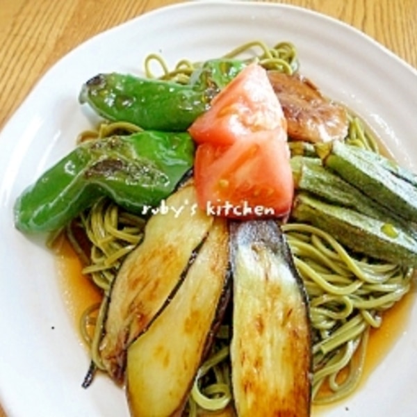 焼き野菜たっぷり乗せたぶっかけ茶そば レシピ 作り方 By Ruby Nao 楽天レシピ 焼き野菜たっぷり乗せたぶっかけ茶そば レシピ 作り方 By Ruby Nao 楽天レシピ