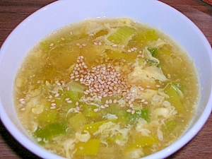 風邪撃退♪ねぎと卵のとろり～ん中華風スープ