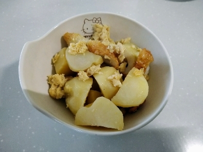 豆腐&じゃがいも&ちくわのめんつゆ炒め煮♪