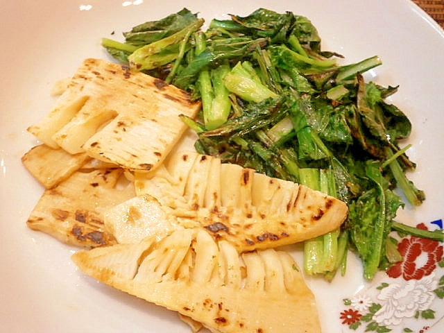 春を食べよう！☆焼きたけのこ＆菜ばな☆