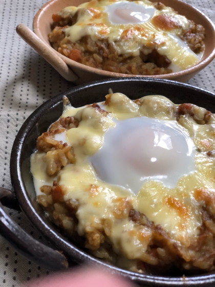 残りドライカレーで焼きカレー