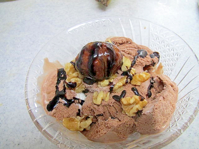 胡桃と栗のチョコアイス
