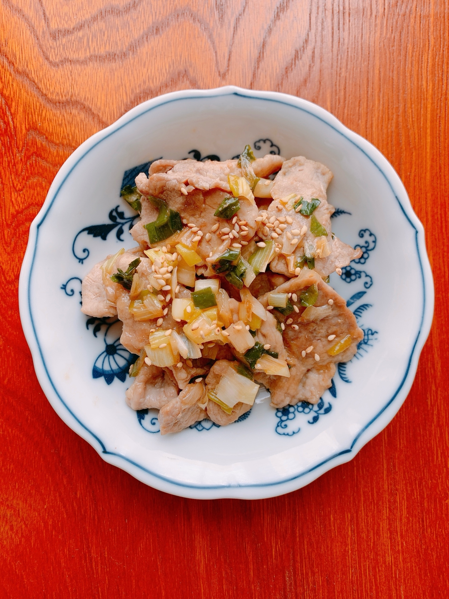 豚肉とねぎの甘酢炒め