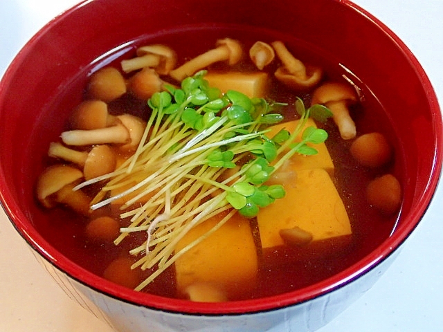 ❤麺つゆで　なめこと豆腐のお吸い物❤