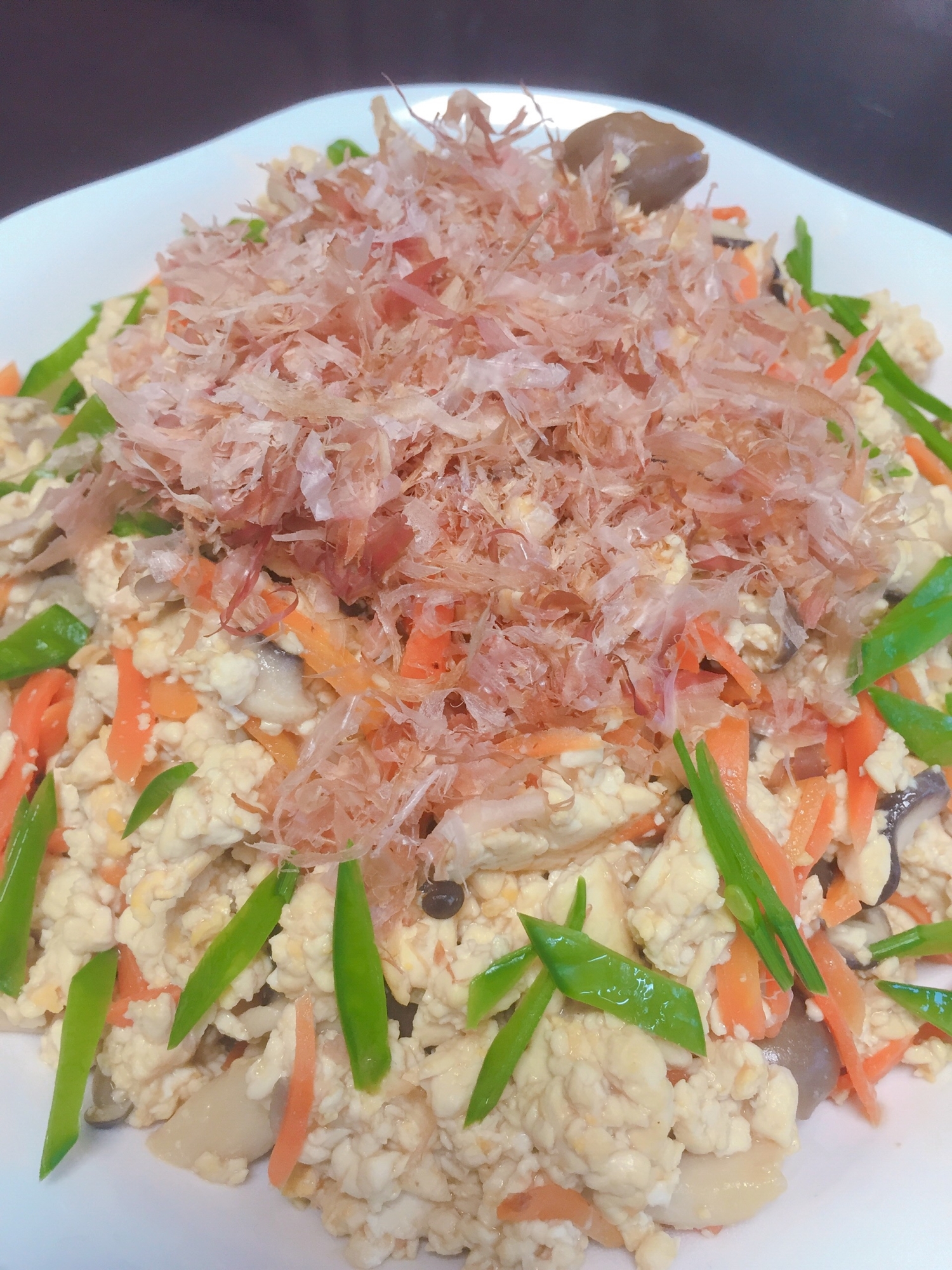 めんつゆだけで簡単☆節約☆きのこたっぷり煎り豆腐☆