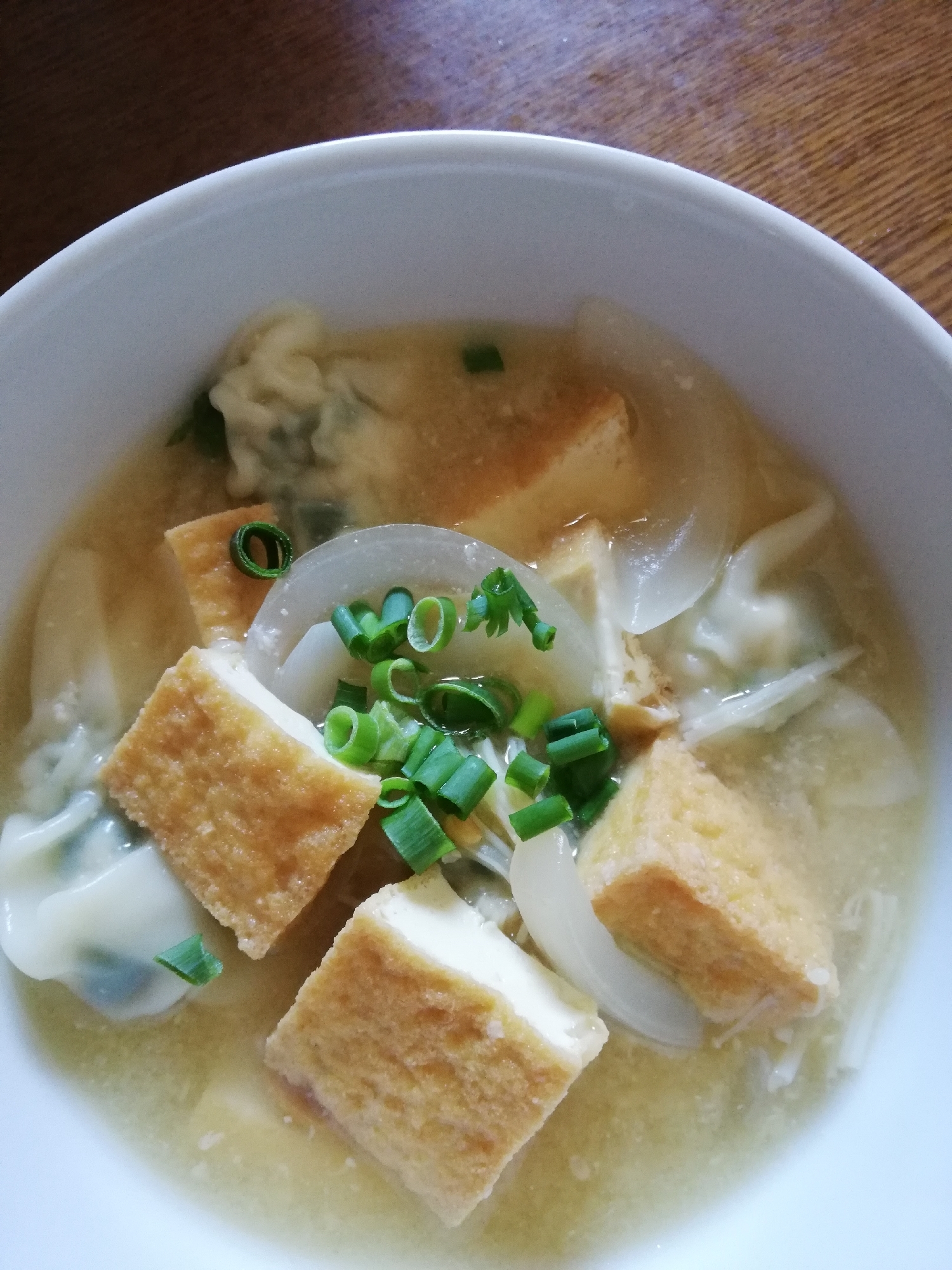 餃子入り味噌汁♪