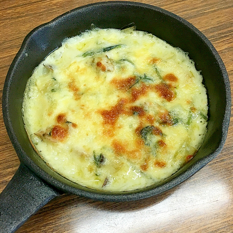 スキレットでチキンとほうれん草のクリーミーグラタン レシピ 作り方 By ゆず茶55 楽天レシピ