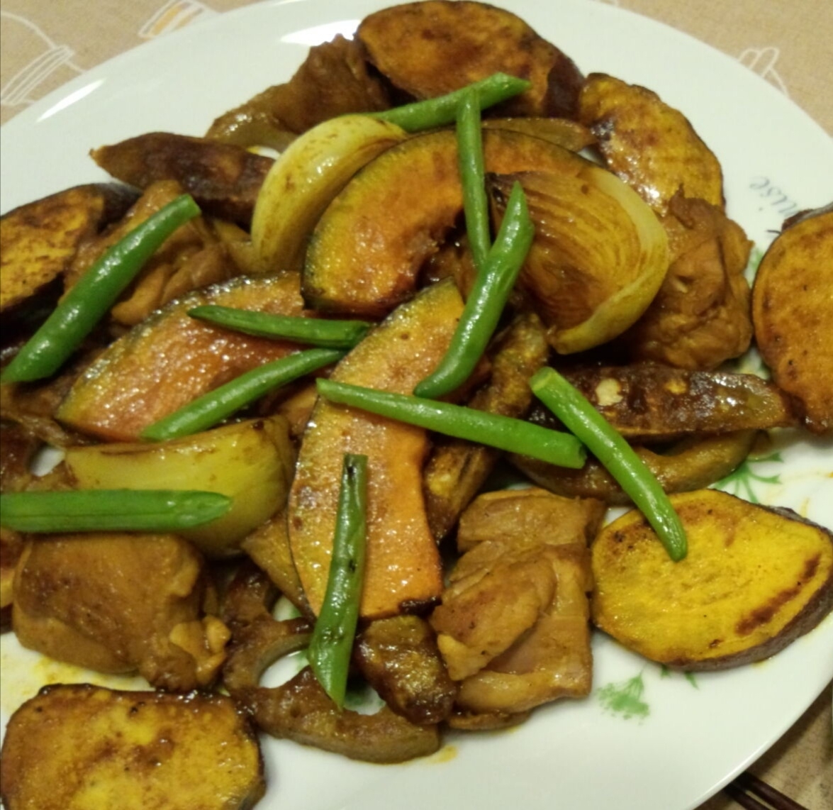 鶏肉と根菜のだしカレー焼き