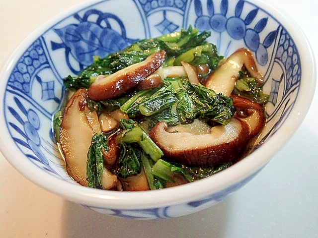 生椎茸と小松菜の味ぽん炒め