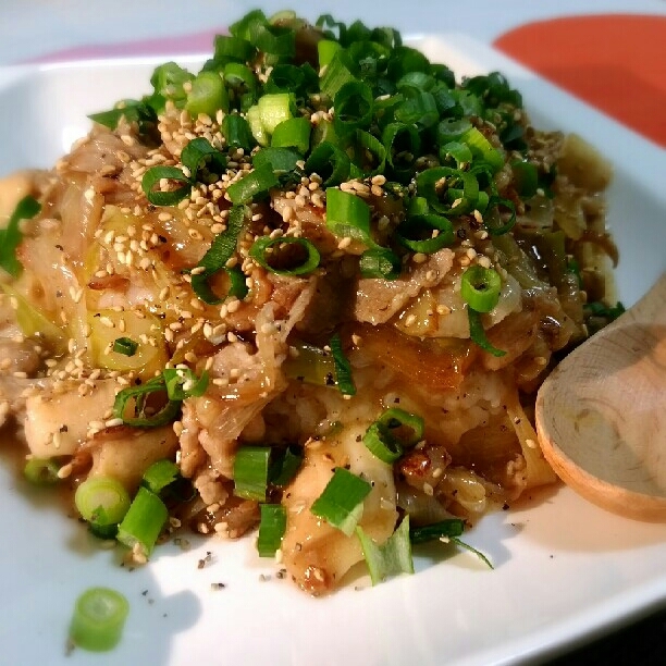 ネギがたっぷり！豚肉のネギ塩丼！