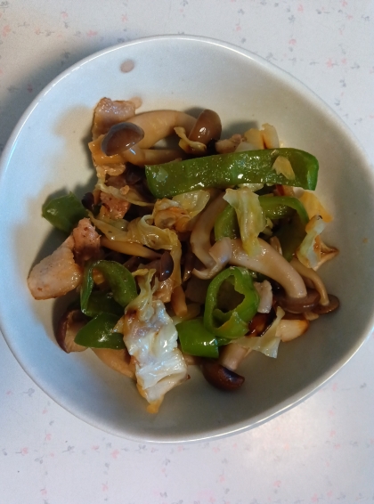 ピーマン、豚肉、しめじのチンジャオロース風♪