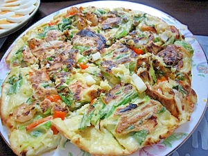 シーフードミックスで!海鮮チヂミ♪