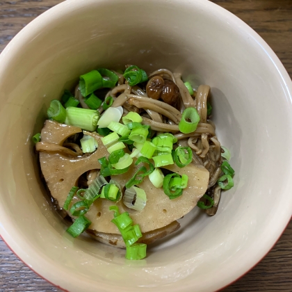 きのこと蓮根のさっぱり黒酢炒め