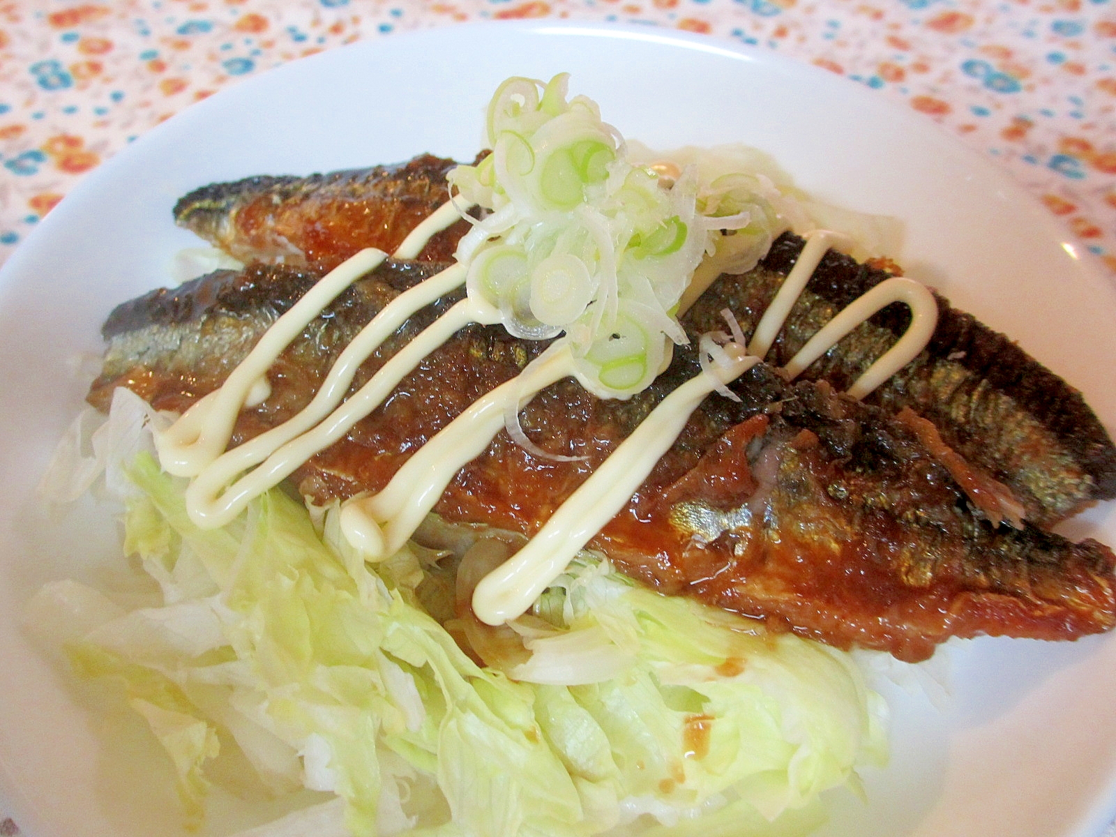 サンマの生姜焼きマヨ丼