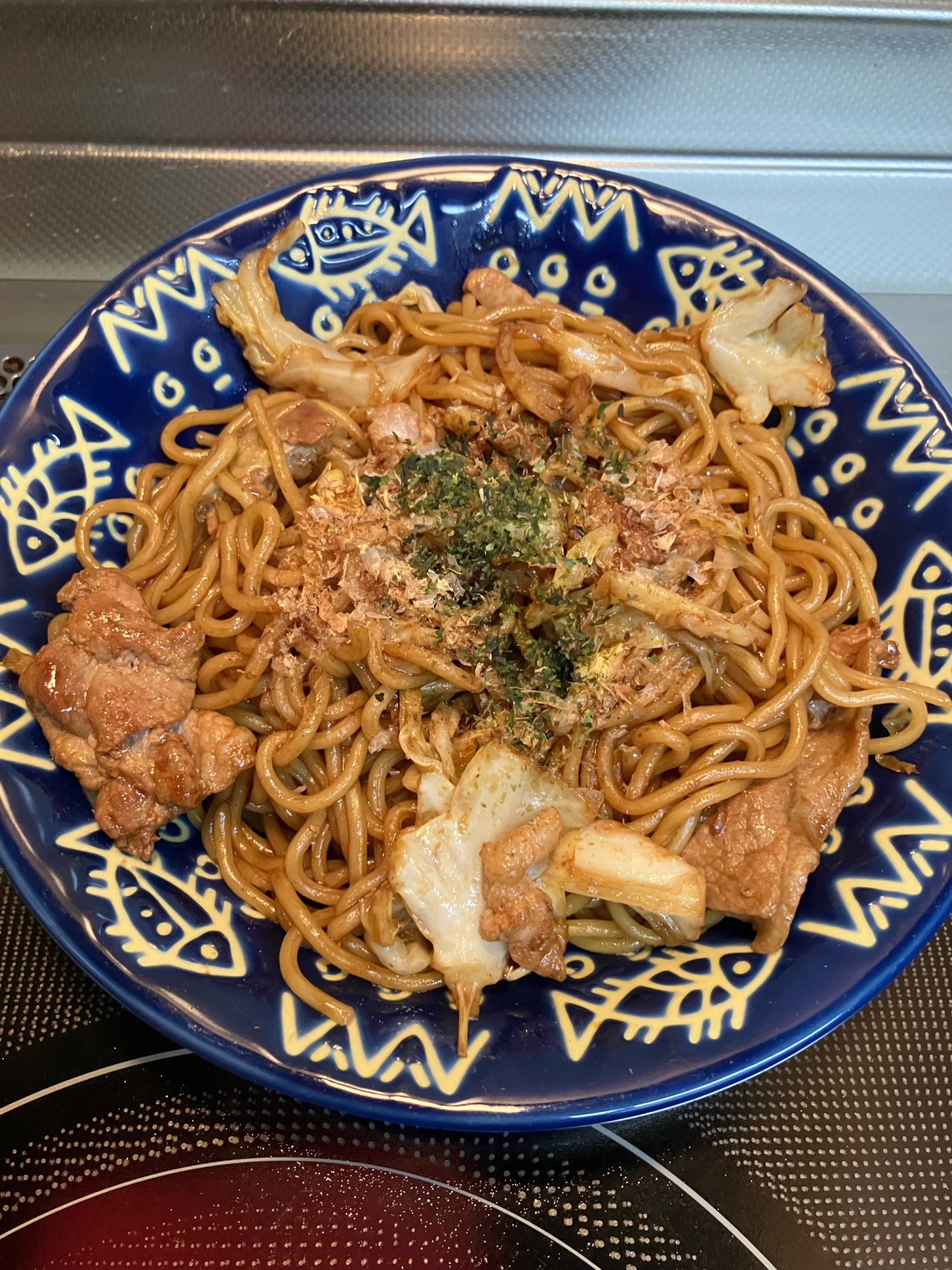 かつお節踊る♪和風ソース焼きそば^_^