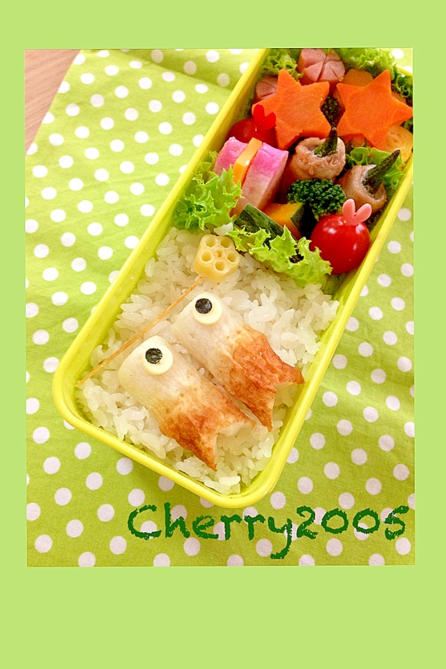 簡単キャラ弁 ちくわｄｅこいのぼりのお弁当 レシピ 作り方 By Cherry05 楽天レシピ